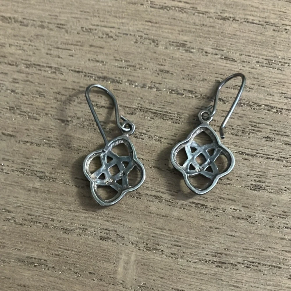 Elegant Silver Knot Earrings - Picture 2 of 2